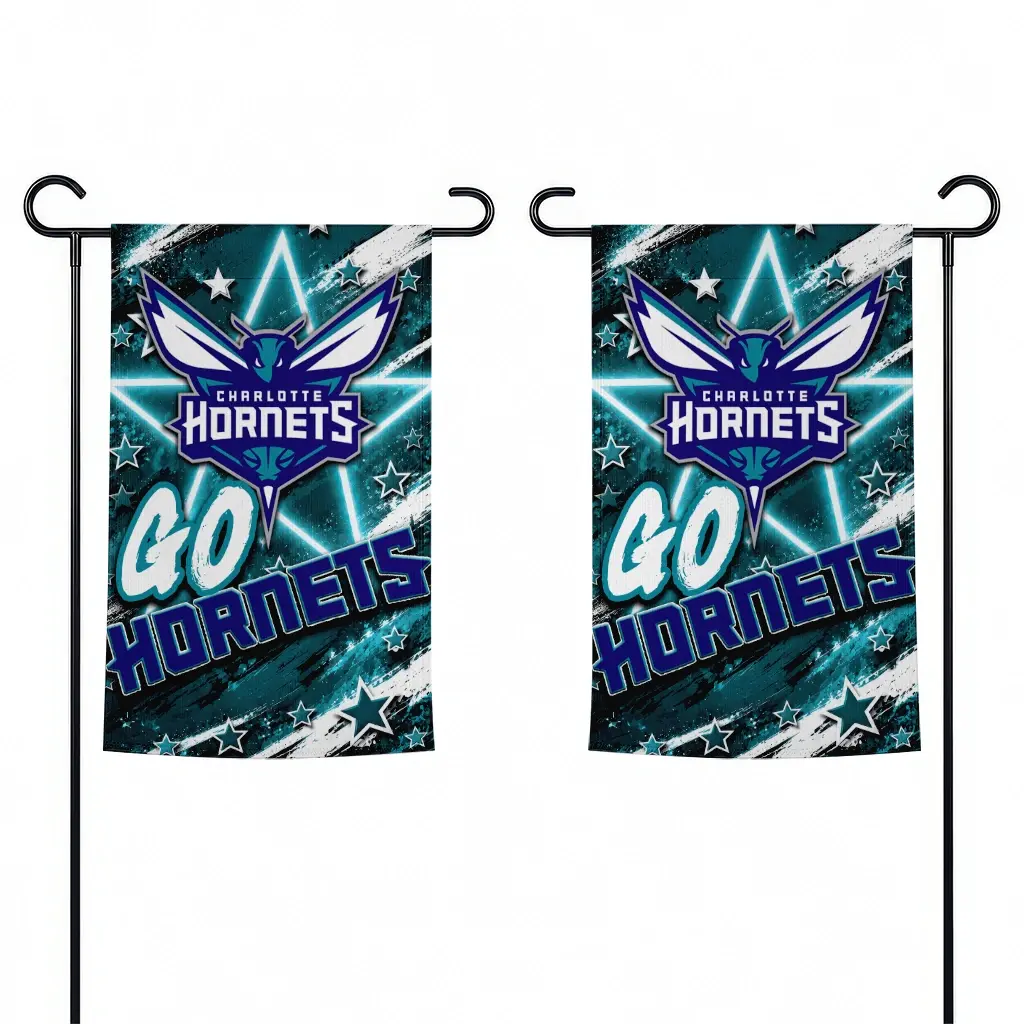 Charlotte Hornets Garden Flag Personalized Glowing Star Teal Fashion Forward Charlotte Hornets Garden Flag Personalized Glowing Star Teal Fashion Forward