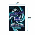 Charlotte Hornets Garden Flag Personalized Swirl Vortex Teal Best Selling