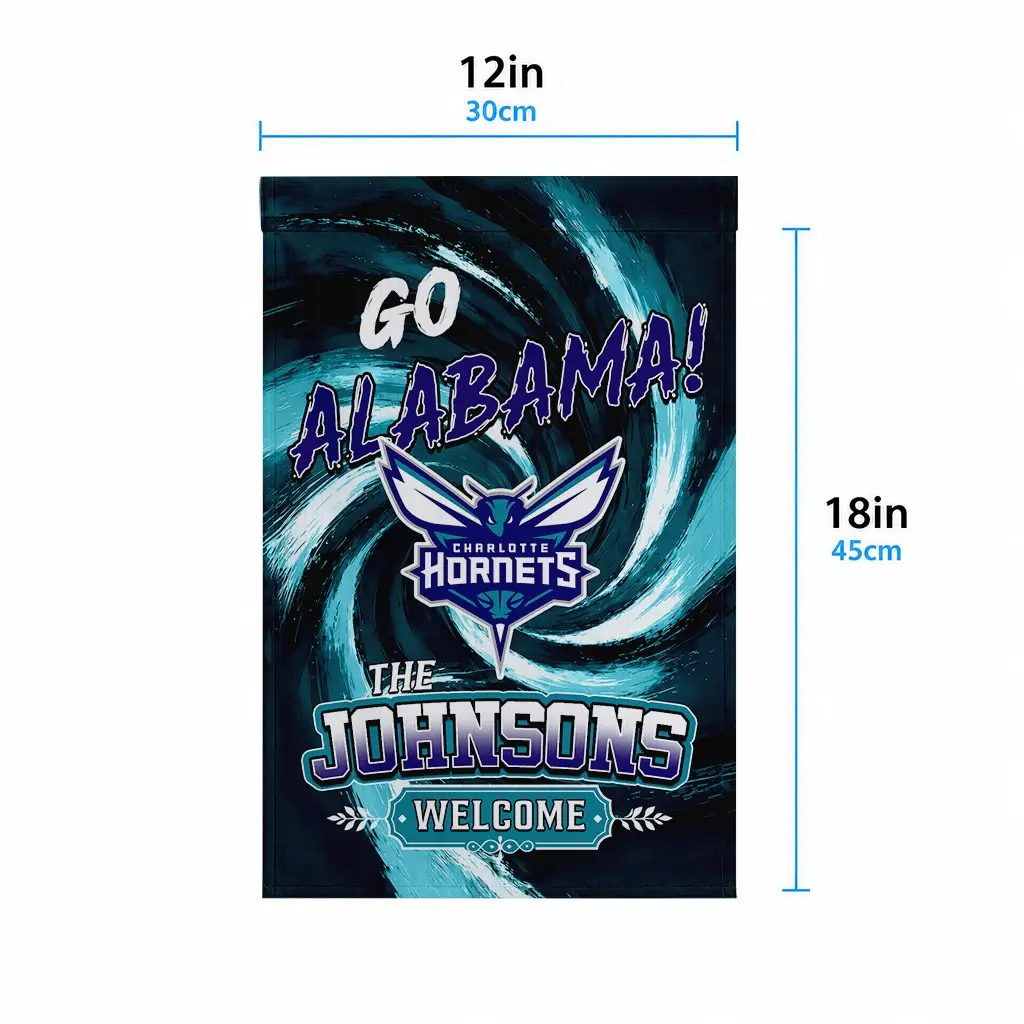 Charlotte Hornets Garden Flag Personalized Swirl Vortex Teal High Quality Charlotte Hornets Garden Flag Personalized Swirl Vortex Teal High Quality