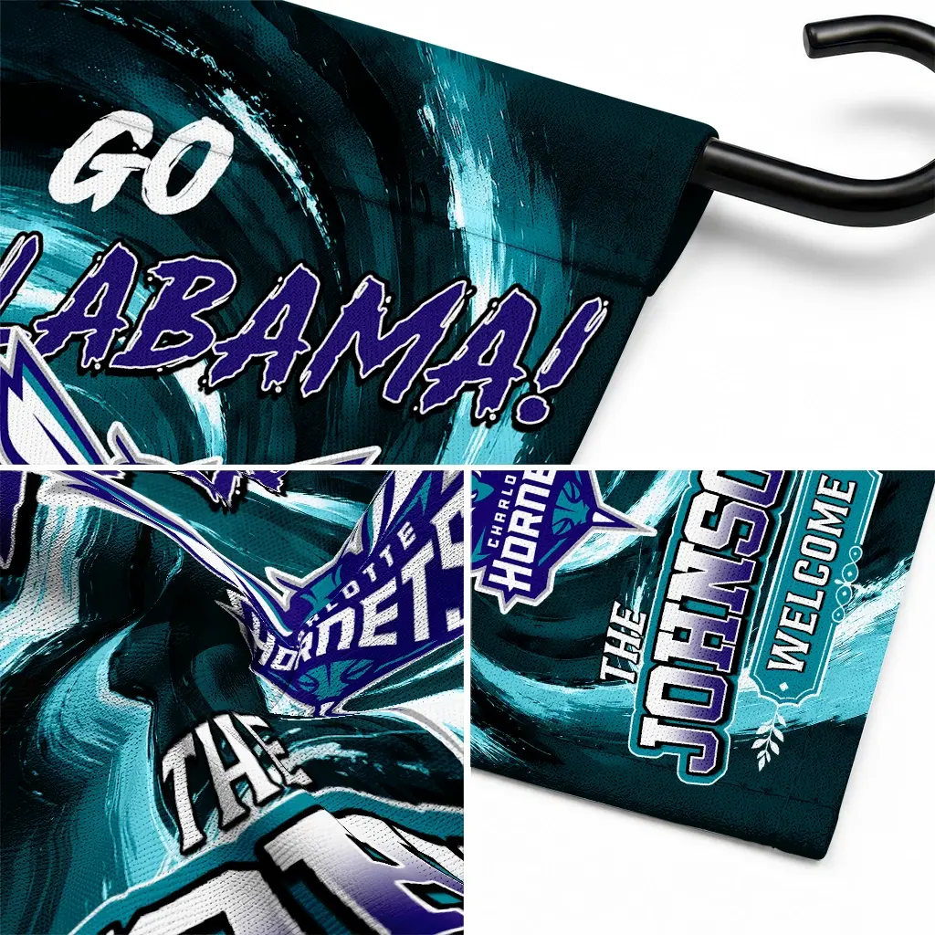 Charlotte Hornets Garden Flag Personalized Swirl Vortex Teal Latest Model Charlotte Hornets Garden Flag Personalized Swirl Vortex Teal Latest Model