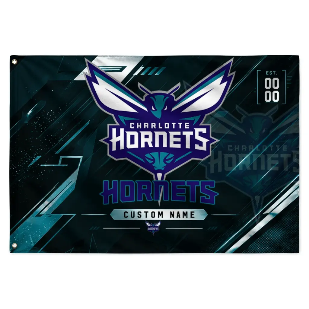 Charlotte Hornets House Flag Custom Speed Slashes Teal Best Selling Charlotte Hornets House Flag Custom Speed Slashes Teal Best Selling