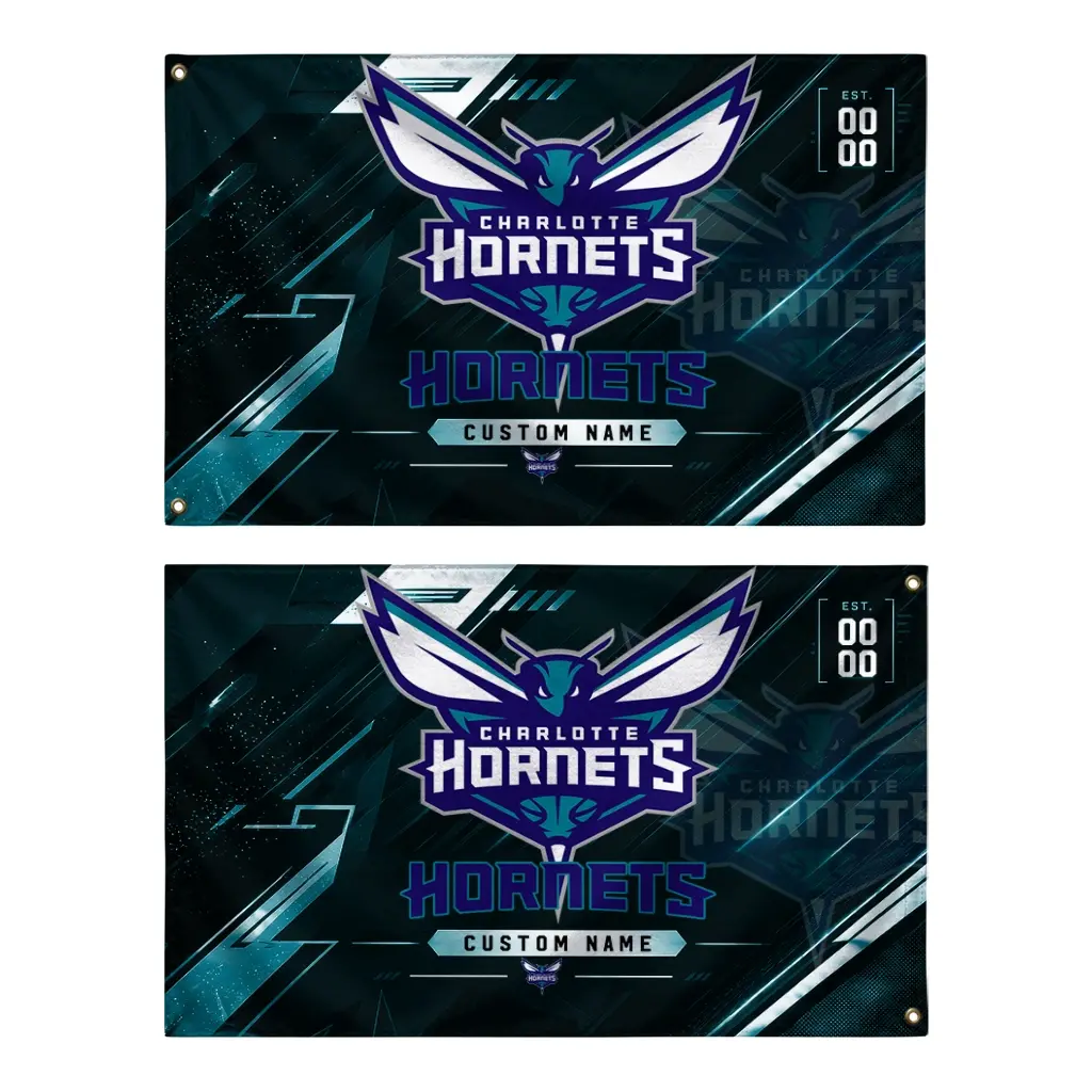 Charlotte Hornets House Flag Custom Speed Slashes Teal Fashion Forward Charlotte Hornets House Flag Custom Speed Slashes Teal Fashion Forward