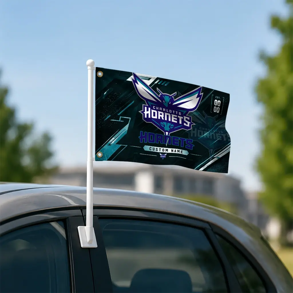 Charlotte Hornets House Flag Custom Speed Slashes Teal Latest Model Charlotte Hornets House Flag Custom Speed Slashes Teal Latest Model