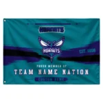 Charlotte Hornets House Flag Customized Brushed Streaks Teal Best Selling