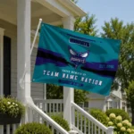 Charlotte Hornets House Flag Customized Brushed Streaks Teal Best Selling