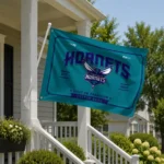 Charlotte Hornets House Flag Customized Ornate Border Teal Best Selling