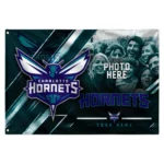 Charlotte Hornets House Flag Personalized Diagonal Stripes Teal Best Selling