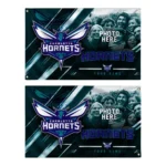 Charlotte Hornets House Flag Personalized Diagonal Stripes Teal Best Selling