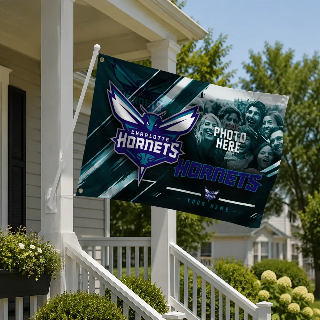 Charlotte Hornets House Flag Personalized Diagonal Stripes Teal New Arrival Charlotte Hornets House Flag Personalized Diagonal Stripes Teal New Arrival