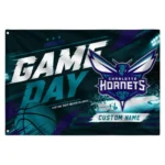 Charlotte Hornets House Flag Personalized Energy Brushstrokes Teal Best Selling