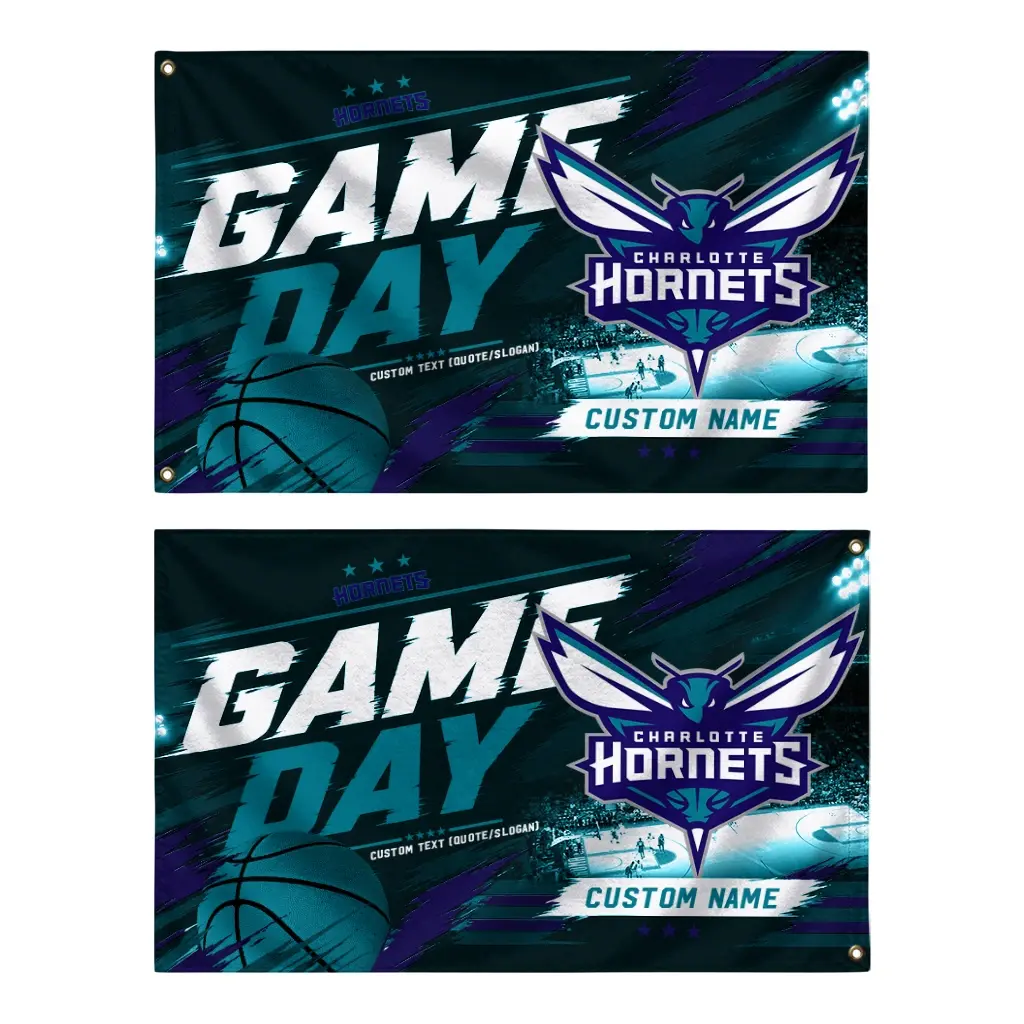 Charlotte Hornets House Flag Personalized Energy Brushstrokes Teal Fashion Forward Charlotte Hornets House Flag Personalized Energy Brushstrokes Teal Fashion Forward