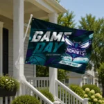 Charlotte Hornets House Flag Personalized Energy Brushstrokes Teal Best Selling