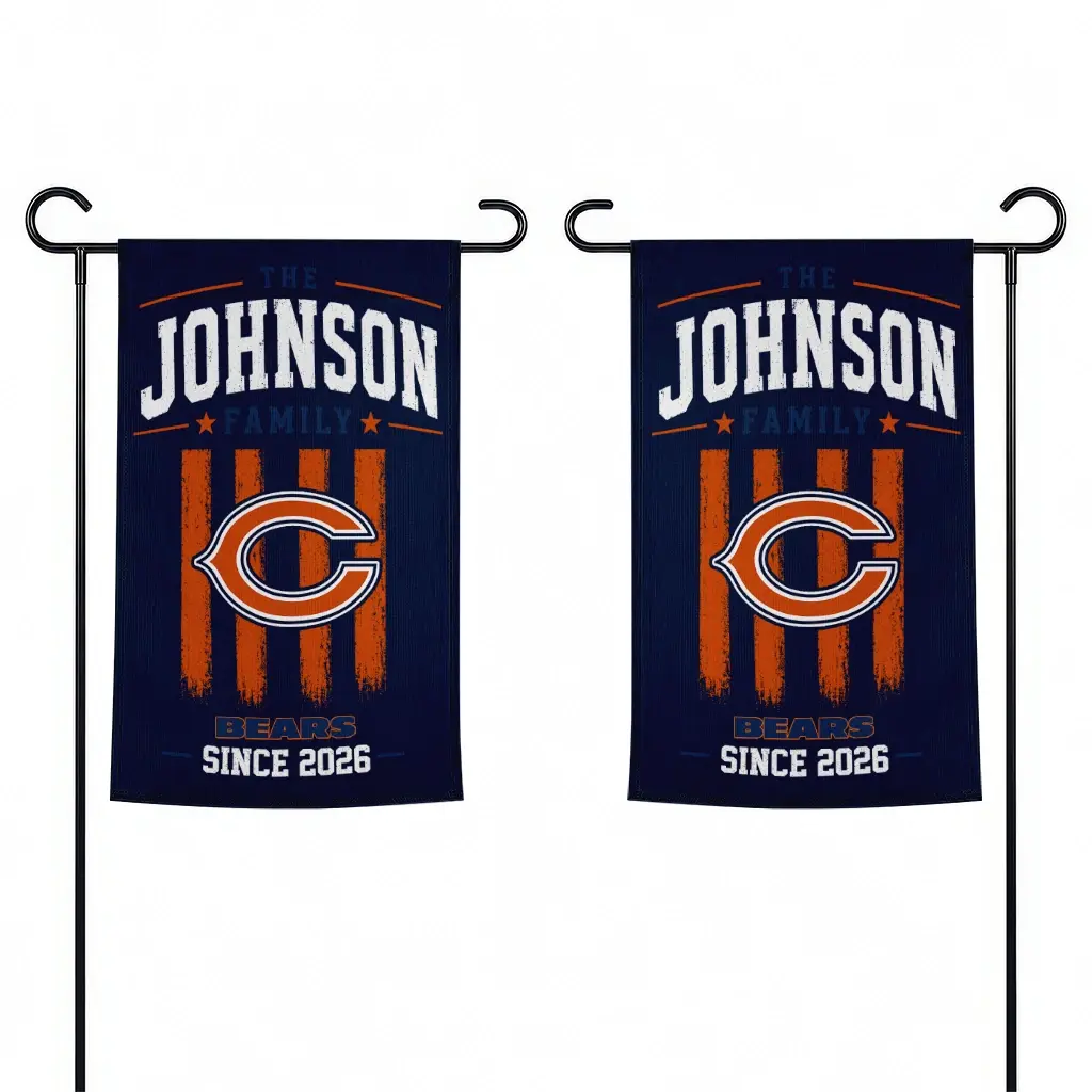 Chicago Bears Garden Flag Custom Distressed Stripes Blue Fashion Forward Chicago Bears Garden Flag Custom Distressed Stripes Blue Fashion Forward