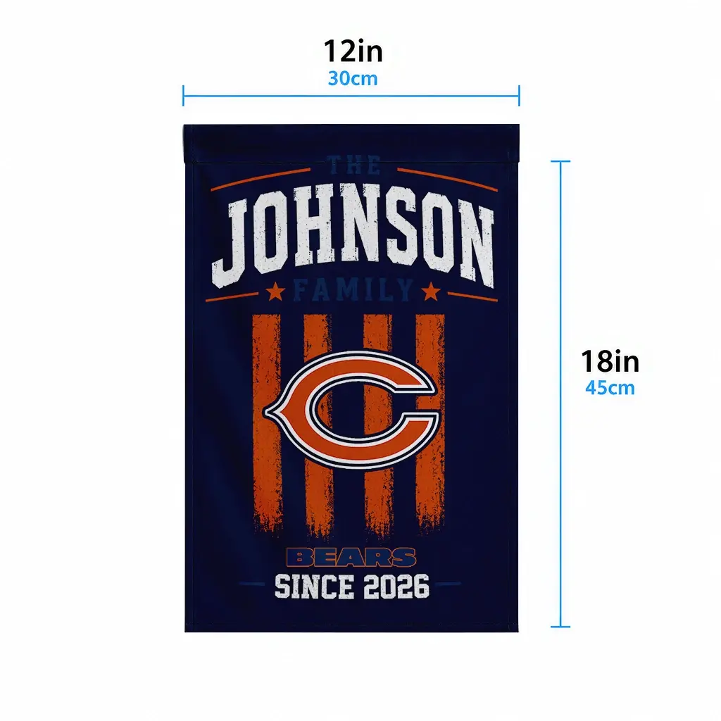 Chicago Bears Garden Flag Custom Distressed Stripes Blue High Quality Chicago Bears Garden Flag Custom Distressed Stripes Blue High Quality