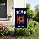 Chicago Bears Garden Flag Custom Distressed Stripes Blue Best Selling