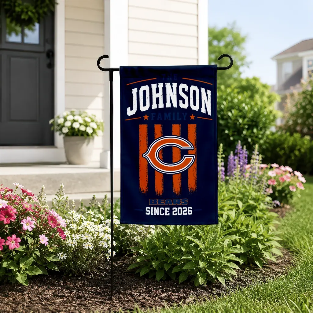 Chicago Bears Garden Flag Custom Distressed Stripes Blue New Arrival Chicago Bears Garden Flag Custom Distressed Stripes Blue New Arrival