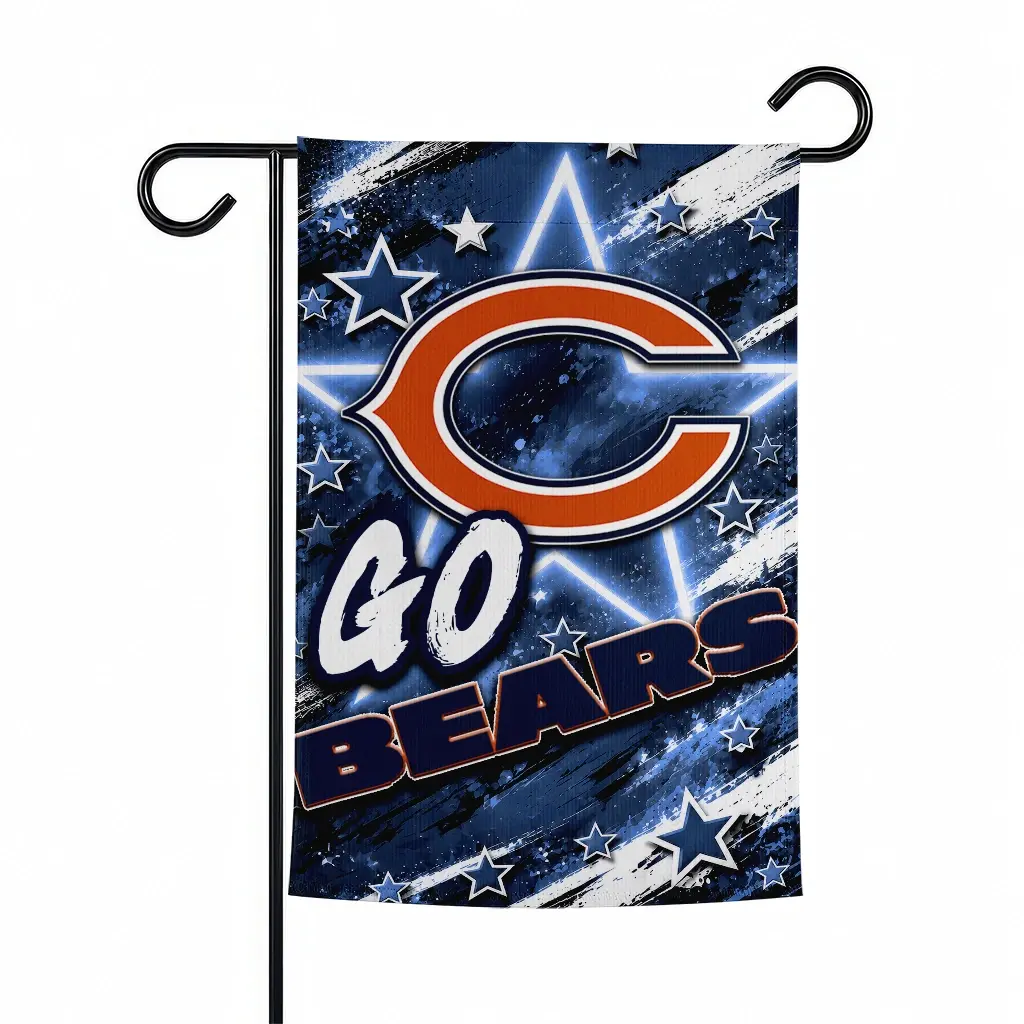 Chicago Bears Garden Flag Personalized Glowing Star Blue Best Selling Chicago Bears Garden Flag Personalized Glowing Star Blue Best Selling