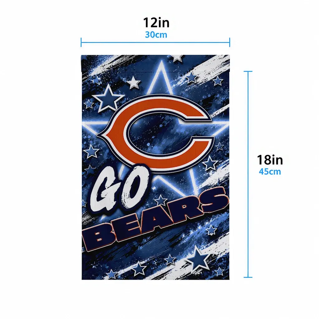 Chicago Bears Garden Flag Personalized Glowing Star Blue High Quality Chicago Bears Garden Flag Personalized Glowing Star Blue High Quality