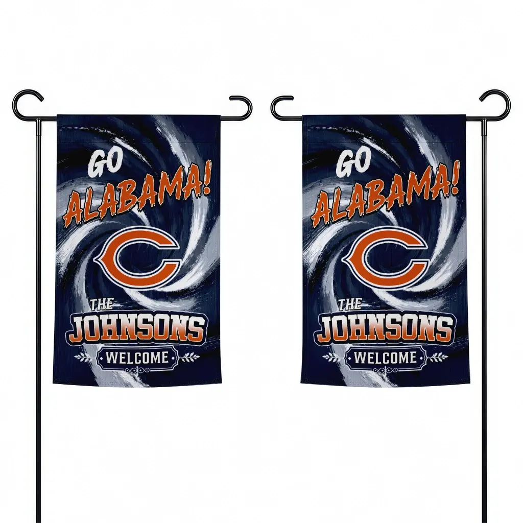 Chicago Bears Garden Flag Personalized Swirl Vortex Blue Fashion Forward Chicago Bears Garden Flag Personalized Swirl Vortex Blue Fashion Forward
