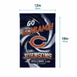 Chicago Bears Garden Flag Personalized Swirl Vortex Blue Best Selling