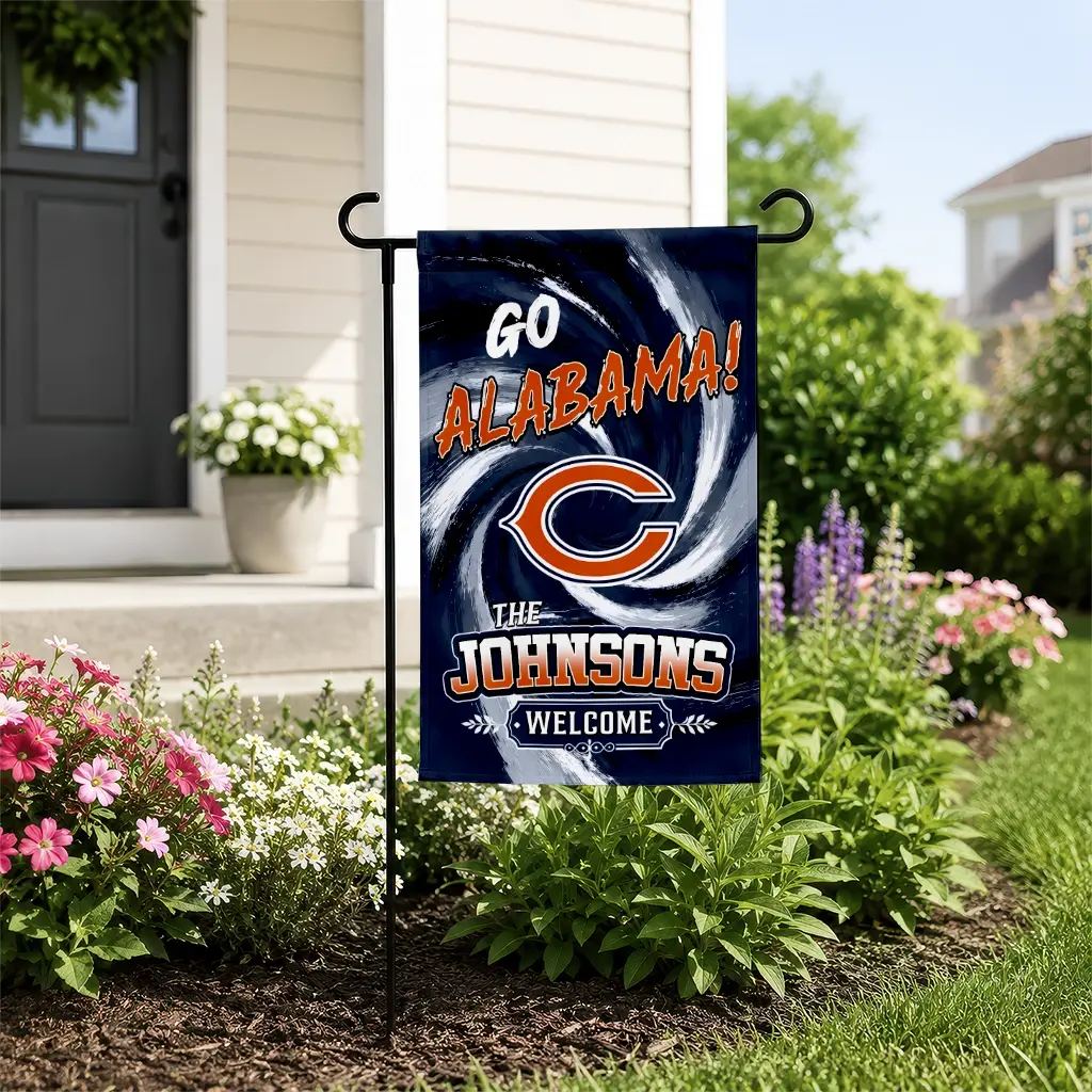 Chicago Bears Garden Flag Personalized Swirl Vortex Blue New Arrival Chicago Bears Garden Flag Personalized Swirl Vortex Blue New Arrival