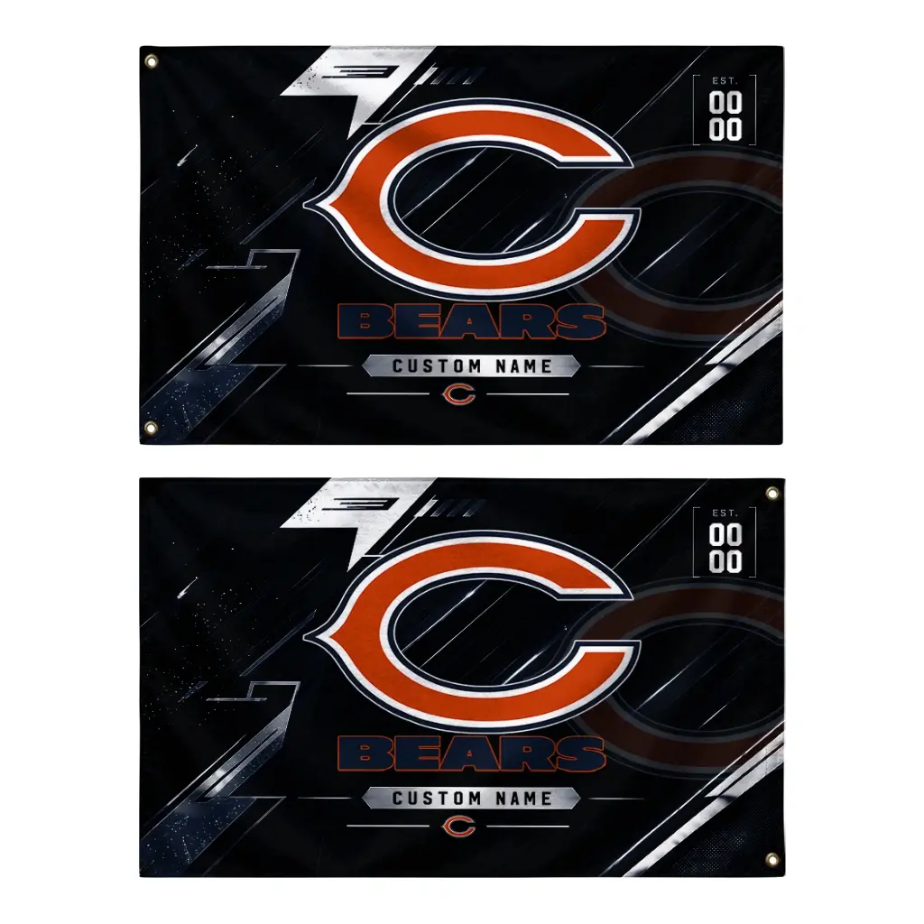 Chicago Bears House Flag Custom Speed Slashes Blue Fashion Forward Chicago Bears House Flag Custom Speed Slashes Blue Fashion Forward