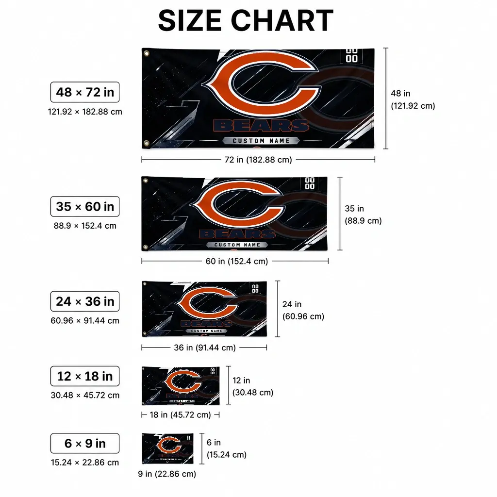 Chicago Bears House Flag Custom Speed Slashes Blue High Quality Chicago Bears House Flag Custom Speed Slashes Blue High Quality