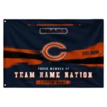 Chicago Bears House Flag Customized Brushed Streaks Blue Best Selling