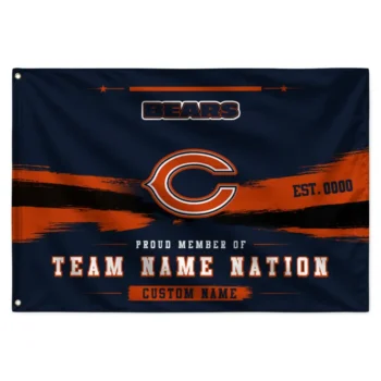 Chicago Bears House Flag Customized Brushed Streaks Blue Best Selling
