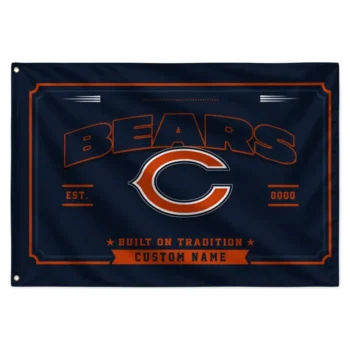 Chicago Bears House Flag Customized Ornate Border Blue Best Selling