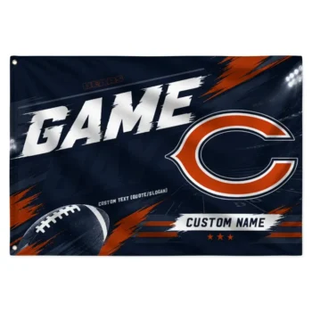 Chicago Bears House Flag Personalized Action Streaks Blue Best Selling