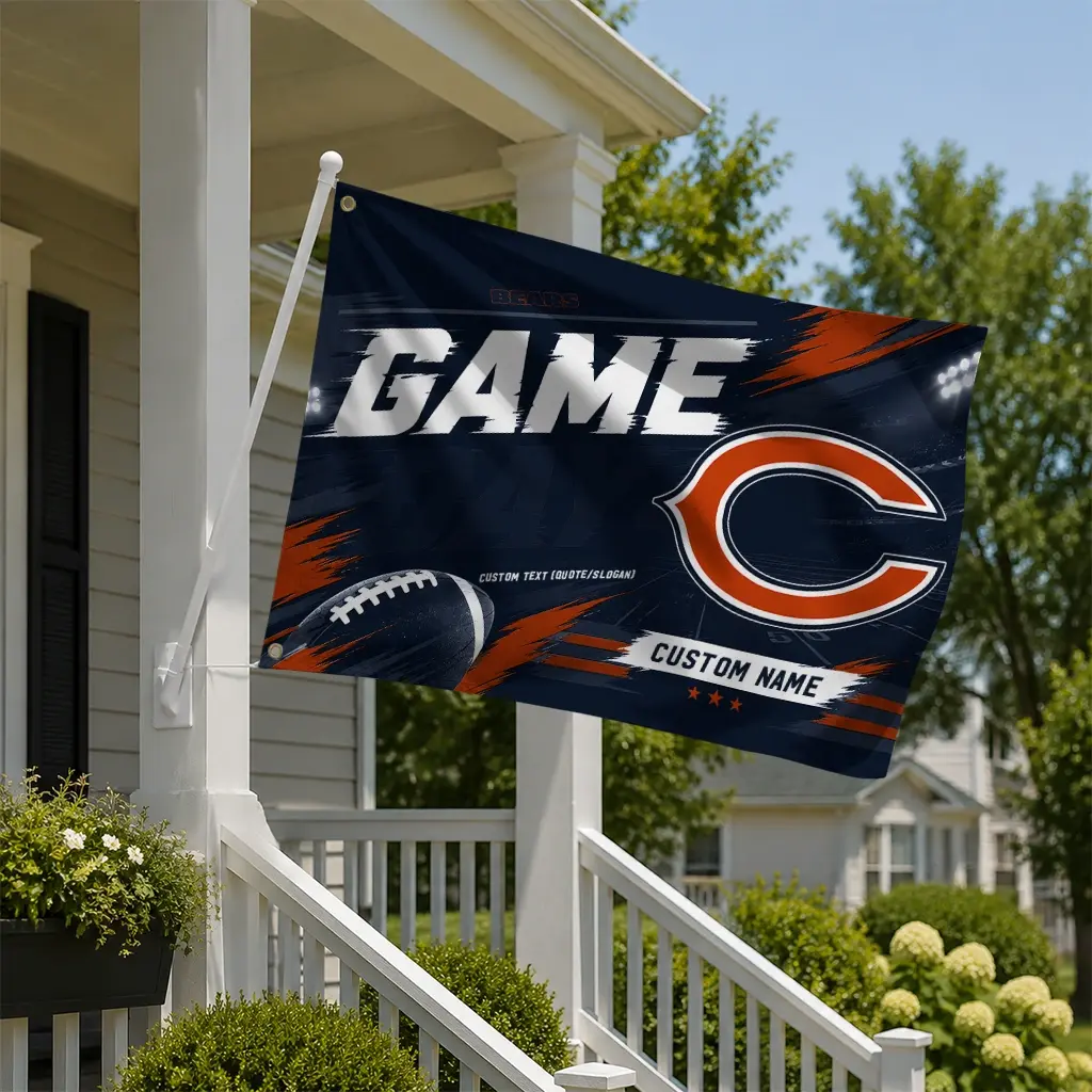 Chicago Bears House Flag Personalized Action Streaks Blue New Arrival Chicago Bears House Flag Personalized Action Streaks Blue New Arrival