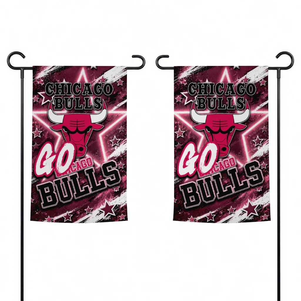 Chicago Bulls Garden Flag Custom Glowing Star Red Fashion Forward Chicago Bulls Garden Flag Custom Glowing Star Red Fashion Forward