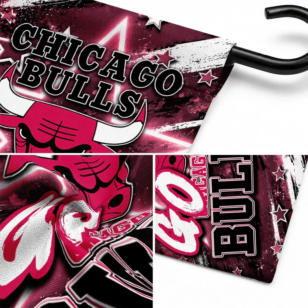 Chicago Bulls Garden Flag Custom Glowing Star Red Latest Model Chicago Bulls Garden Flag Custom Glowing Star Red Latest Model