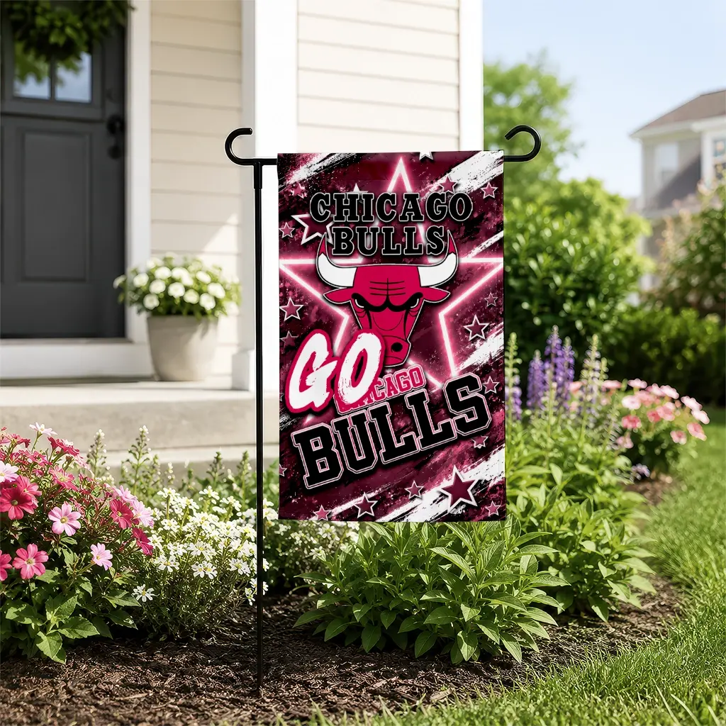 Chicago Bulls Garden Flag Custom Glowing Star Red New Arrival Chicago Bulls Garden Flag Custom Glowing Star Red New Arrival
