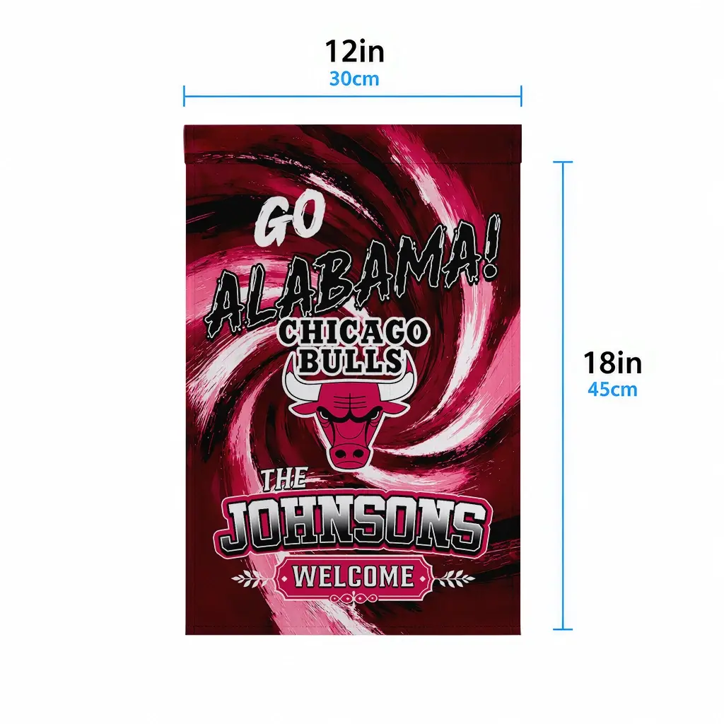 Chicago Bulls Garden Flag Custom Swirl Vortex Red High Quality Chicago Bulls Garden Flag Custom Swirl Vortex Red High Quality