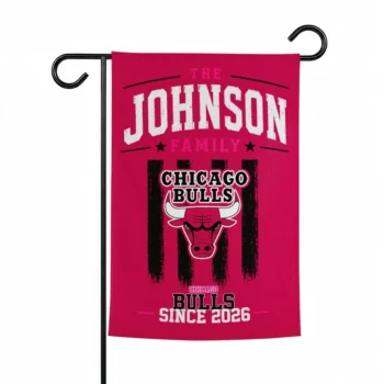 Chicago Bulls Garden Flag Customized Distressed Stripes Red Best Selling
