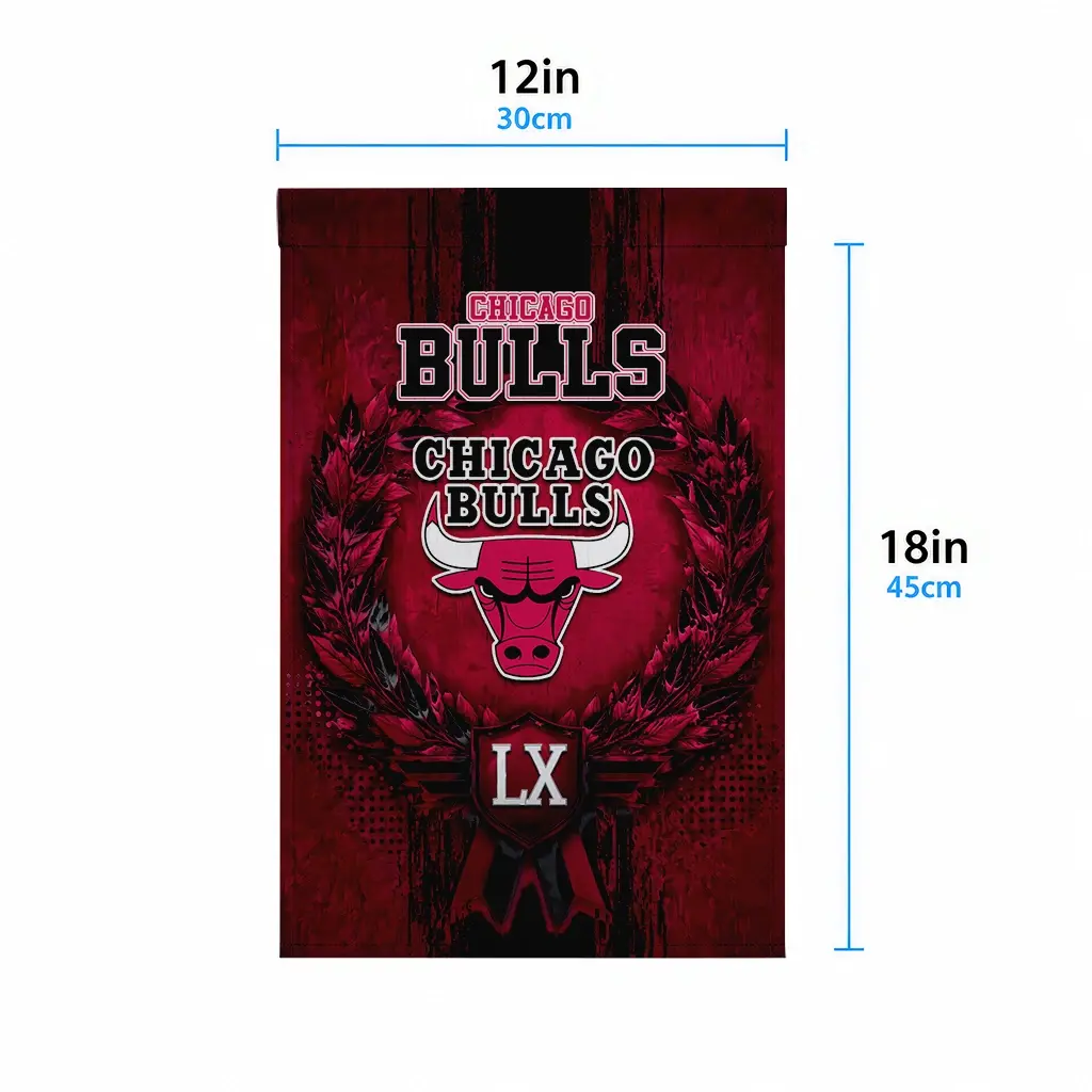 Chicago Bulls Garden Flag Customized Laurel Wreath Red High Quality Chicago Bulls Garden Flag Customized Laurel Wreath Red High Quality