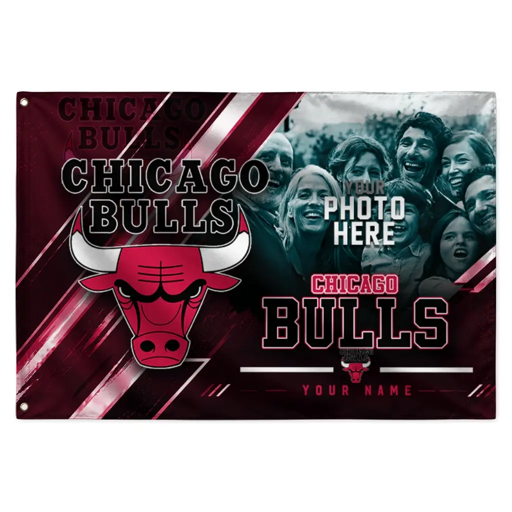 Chicago Bulls House Flag Custom Diagonal Stripes Red Best Selling Chicago Bulls House Flag Custom Diagonal Stripes Red Best Selling