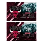 Chicago Bulls House Flag Custom Diagonal Stripes Red Best Selling