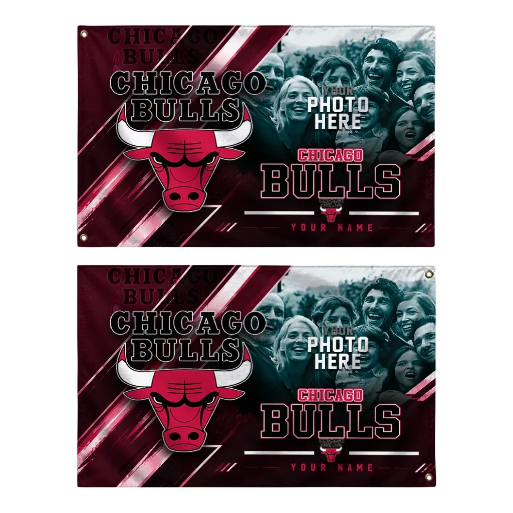 Chicago Bulls House Flag Custom Diagonal Stripes Red Fashion Forward Chicago Bulls House Flag Custom Diagonal Stripes Red Fashion Forward
