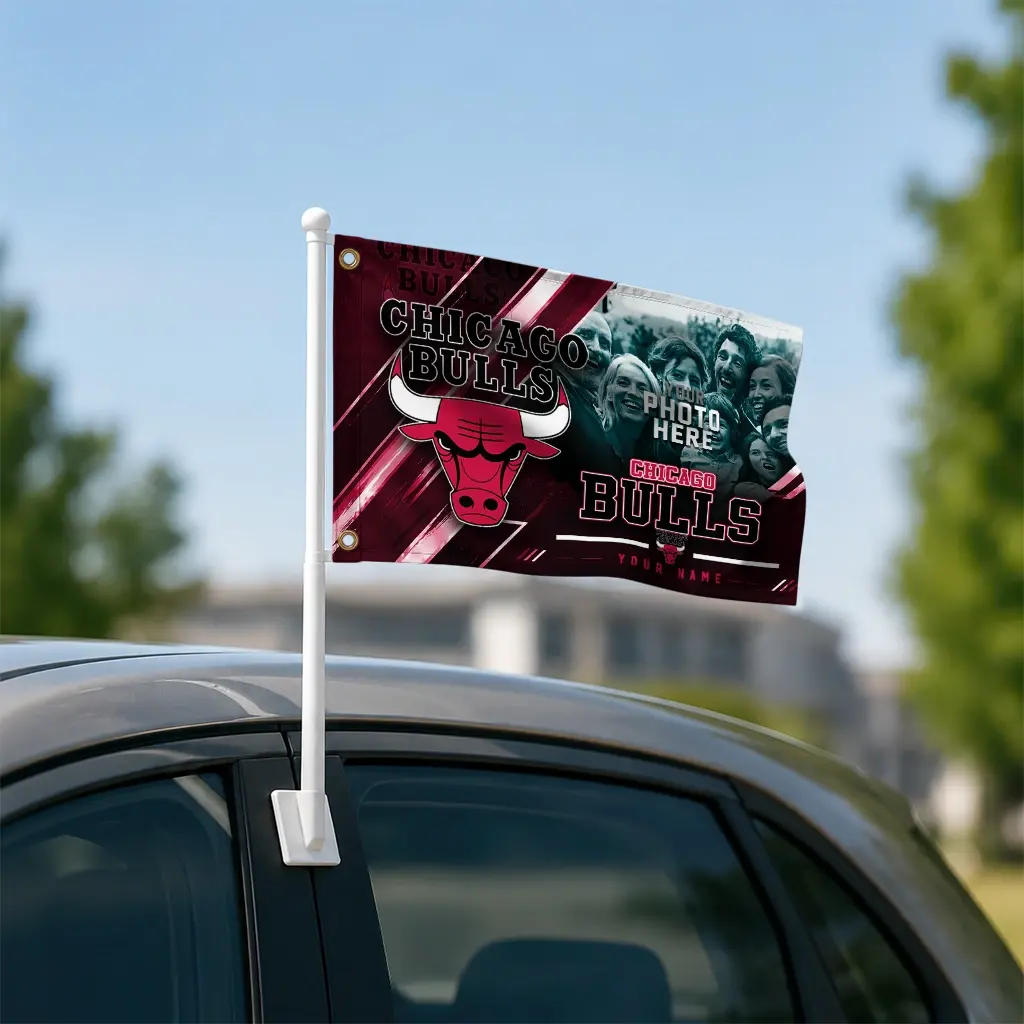 Chicago Bulls House Flag Custom Diagonal Stripes Red Latest Model Chicago Bulls House Flag Custom Diagonal Stripes Red Latest Model