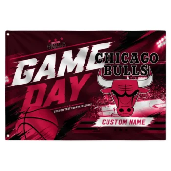 Chicago Bulls House Flag Custom Energy Brushstrokes Red Best Selling