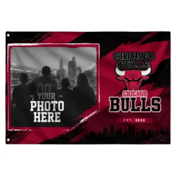 Chicago Bulls House Flag Customized Framed Photo Red Black Best Selling