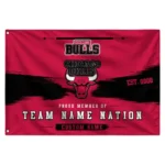 Chicago Bulls House Flag Personalized Brushed Streaks Red Best Selling
