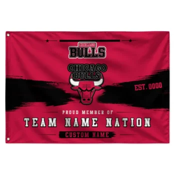 Chicago Bulls House Flag Personalized Brushed Streaks Red Best Selling