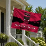 Chicago Bulls House Flag Personalized Brushed Streaks Red Best Selling