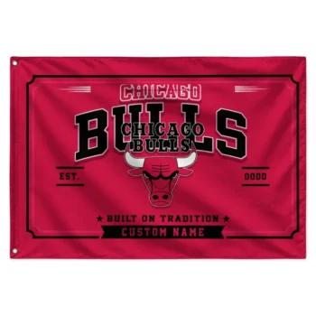 Chicago Bulls House Flag Personalized Ornate Border Red Best Selling
