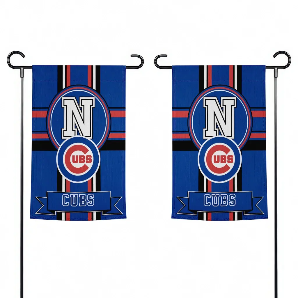 Chicago Cubs Garden Flag Custom Circle Medallion Blue Fashion Forward Chicago Cubs Garden Flag Custom Circle Medallion Blue Fashion Forward