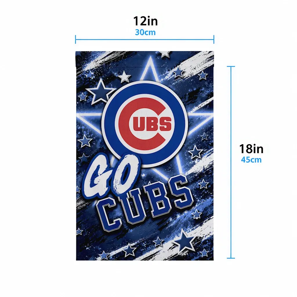 Chicago Cubs Garden Flag Customized Glowing Star Blue High Quality Chicago Cubs Garden Flag Customized Glowing Star Blue High Quality